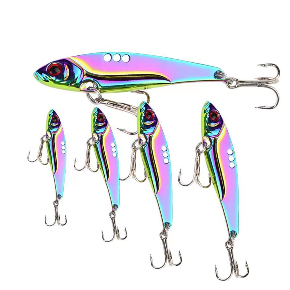 5 Pcs Metal Jig Jigging Spoon Lures, Spoon Fishing Lures with