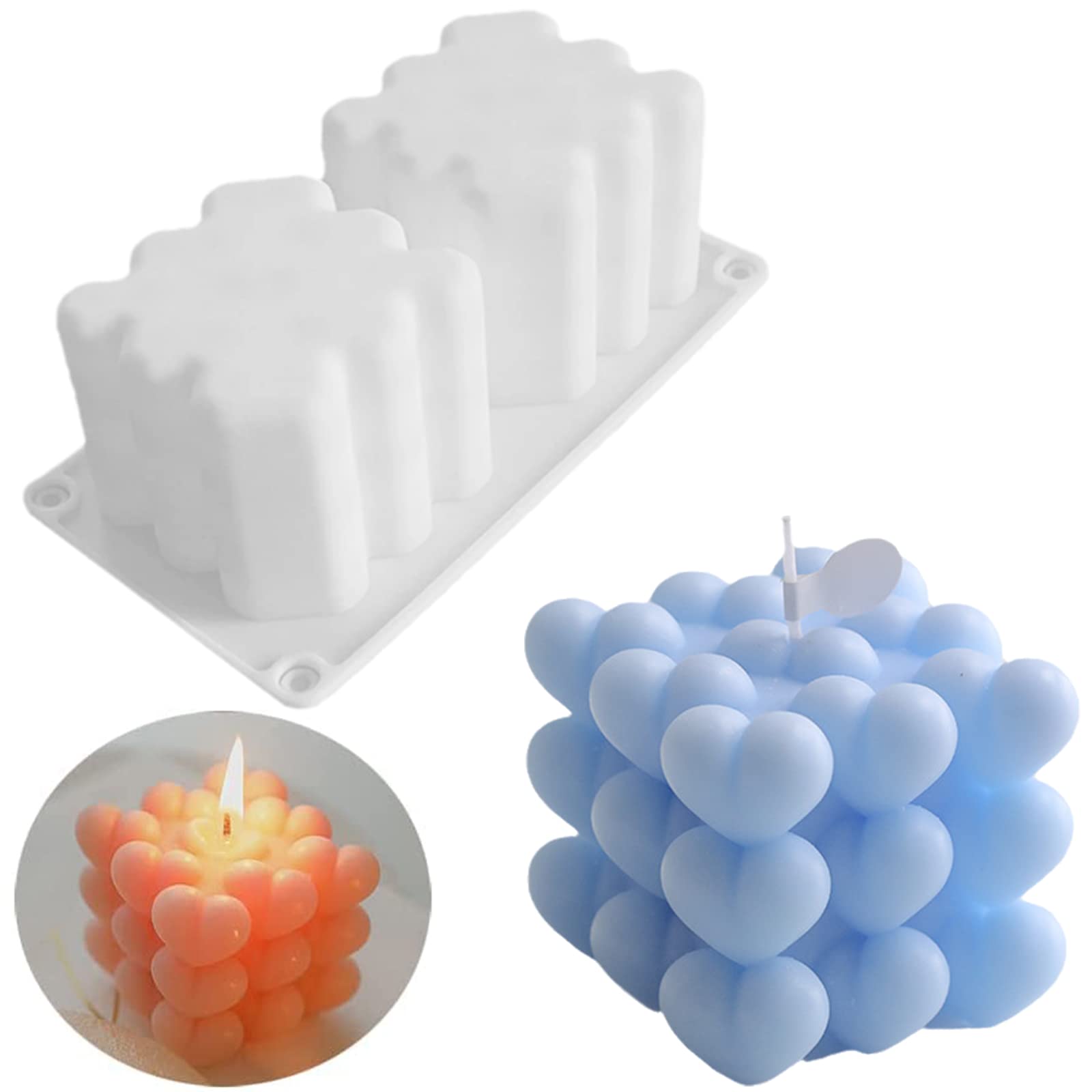 3D Heart Silicone Resin Mold Flexible, Reusable, And Silicone Soap