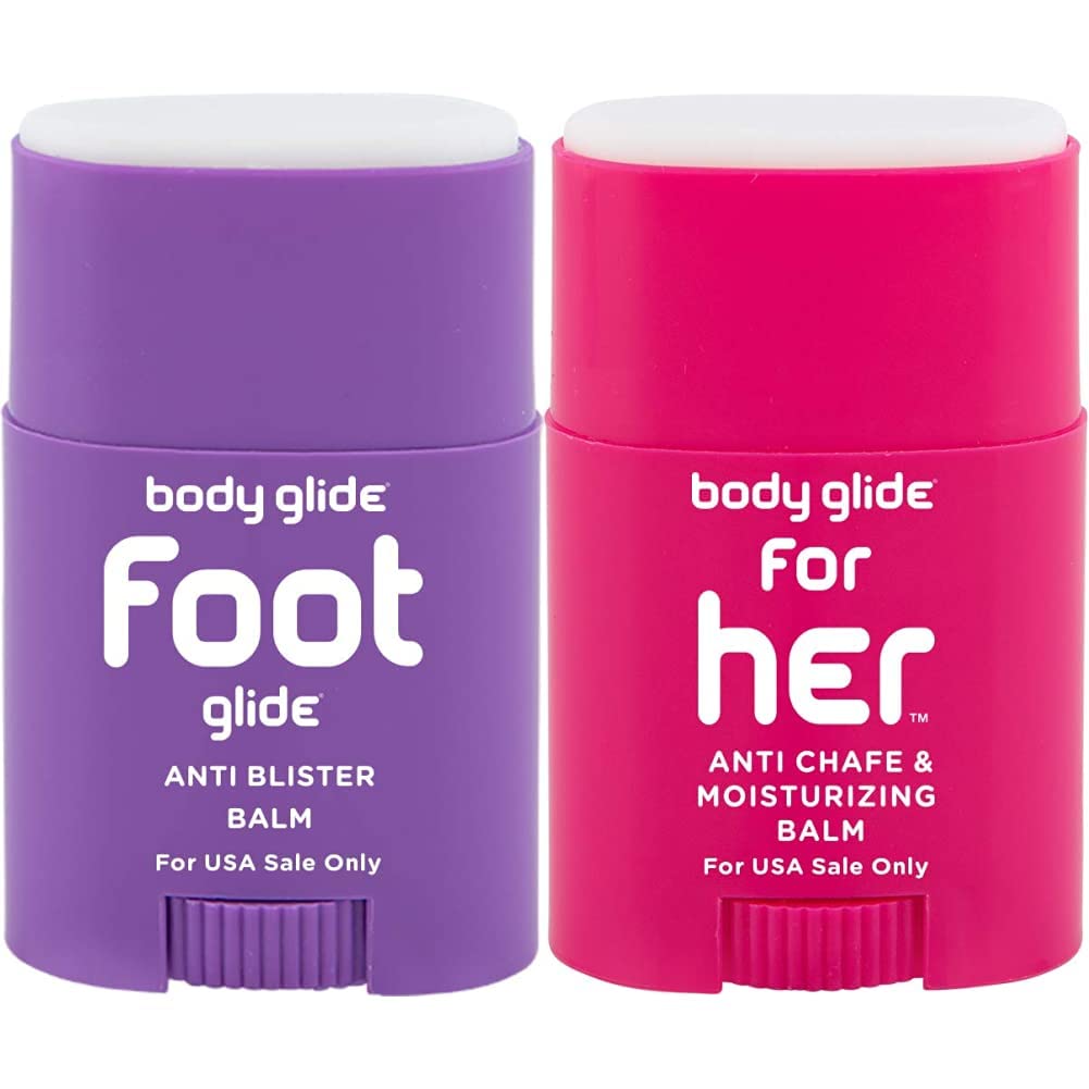 BodyGlide Foot Glide Anti Blister Balm, 0.8oz: Blister Prevention. Use on  Toes, Heel, Ankle, Arch, Sole and Ball of Foot & FH8 body glide For Her  Anti Chafe Balm, 0.8 oz (USA