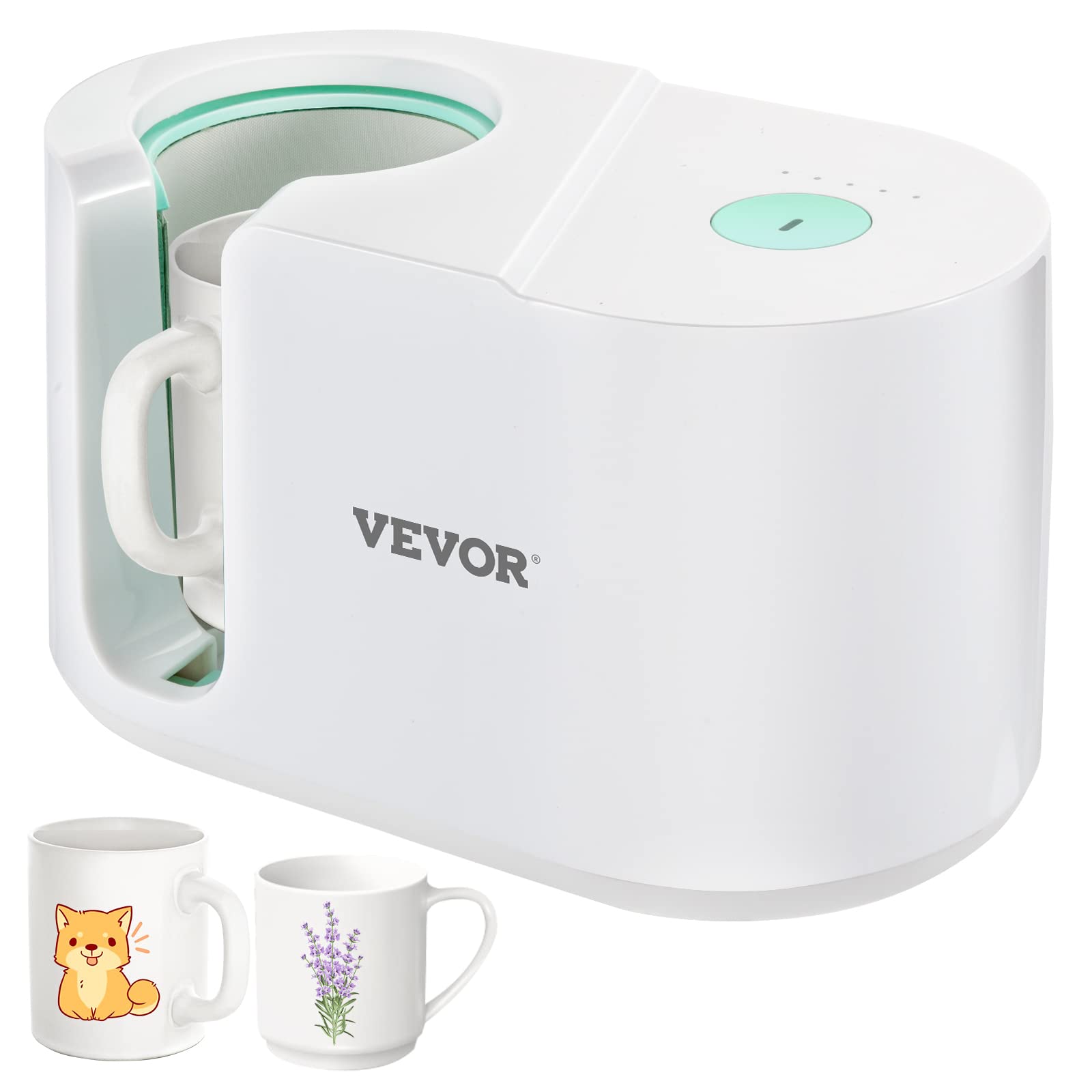 VEVOR Mug Press Machine, Automatic Mug Heat Press for Sublimation 11-15oz,  Coffee Cup Transfer Printing, DIY Presents Gifts White