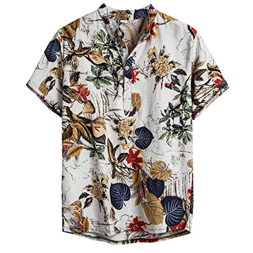  Men's Cotton Tee Shirts Hawaiian Shirt for Men Cotton