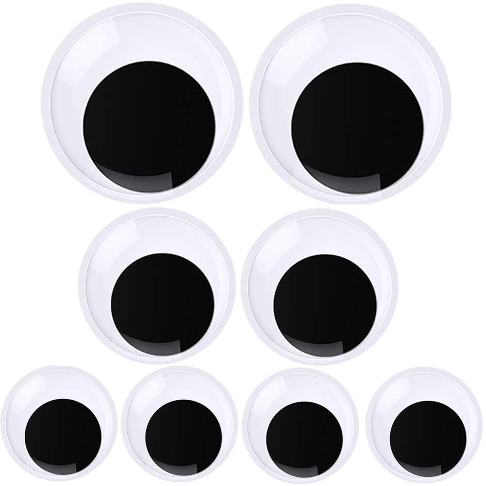 Giant Wiggle Googly Eyes with Self Adhesive Large Black Plastic Eyes for  Crafts 2 Inch 3 Inch 4 Inch Set of 8 3 large sizes-8pcs