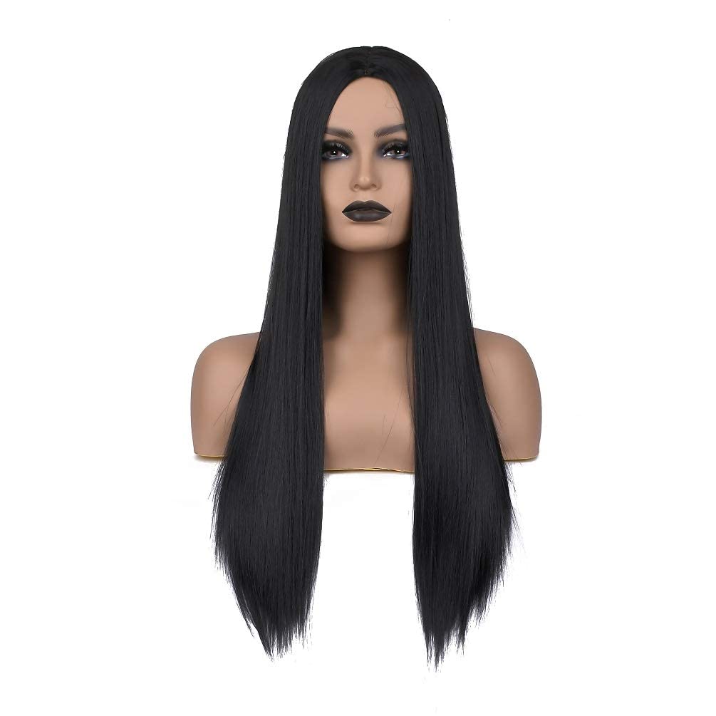 YunYan black wig for women Natural Color Long Straight Wig