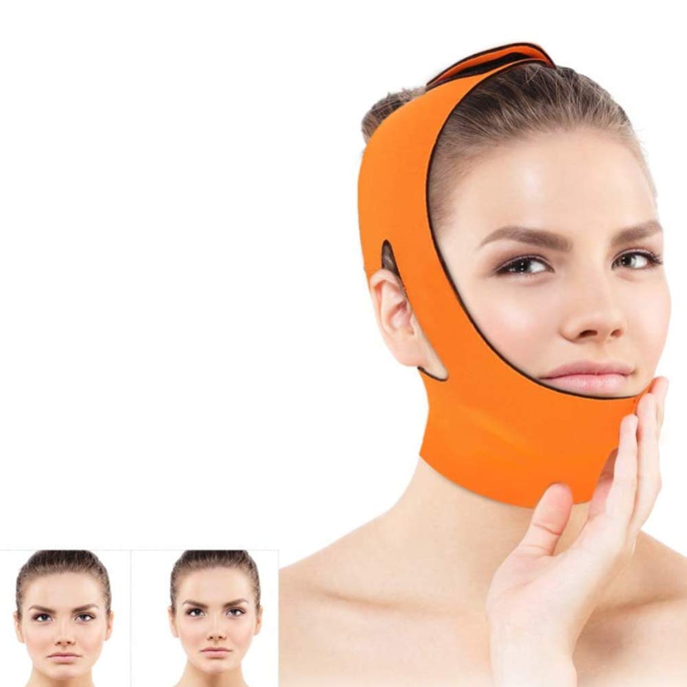 Face Slimming Cheek V Face Line Belt Breathable Chin Lift Up Anti Wrinkle  Sleep Strap(Orange)