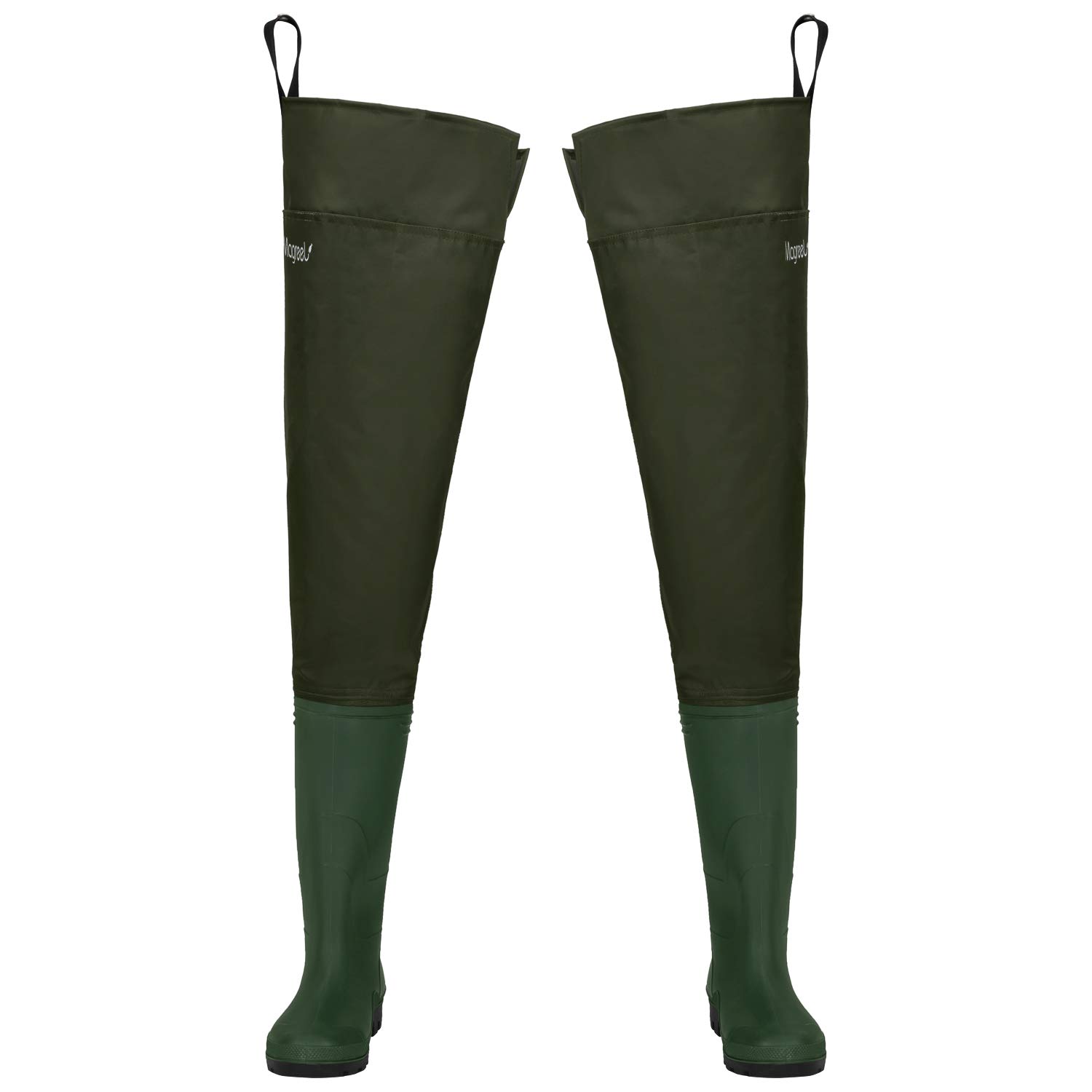 TIDEWE Hip Wader, Lightweight Hip Boot for Men and Women, 2-Ply PVC/Nylon Fishing  Hip Wader (Green and Brown) Green M9/W11