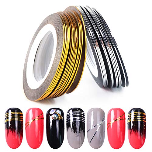 Beuniar Nail Striping Tape Line 40 Rolls Multicolor Glitter Matte Texture  Decal Nails Art Adhesive Sticker Foil With 2Pcs Tape Roller Dispenser Holde  - Imported Products from USA - iBhejo