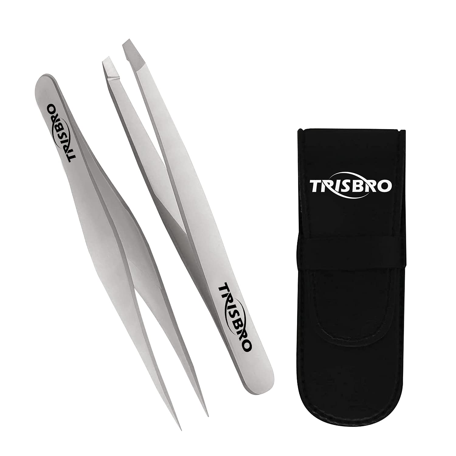 Professional Tweezers Set of 2 - Stainless Steel Professional