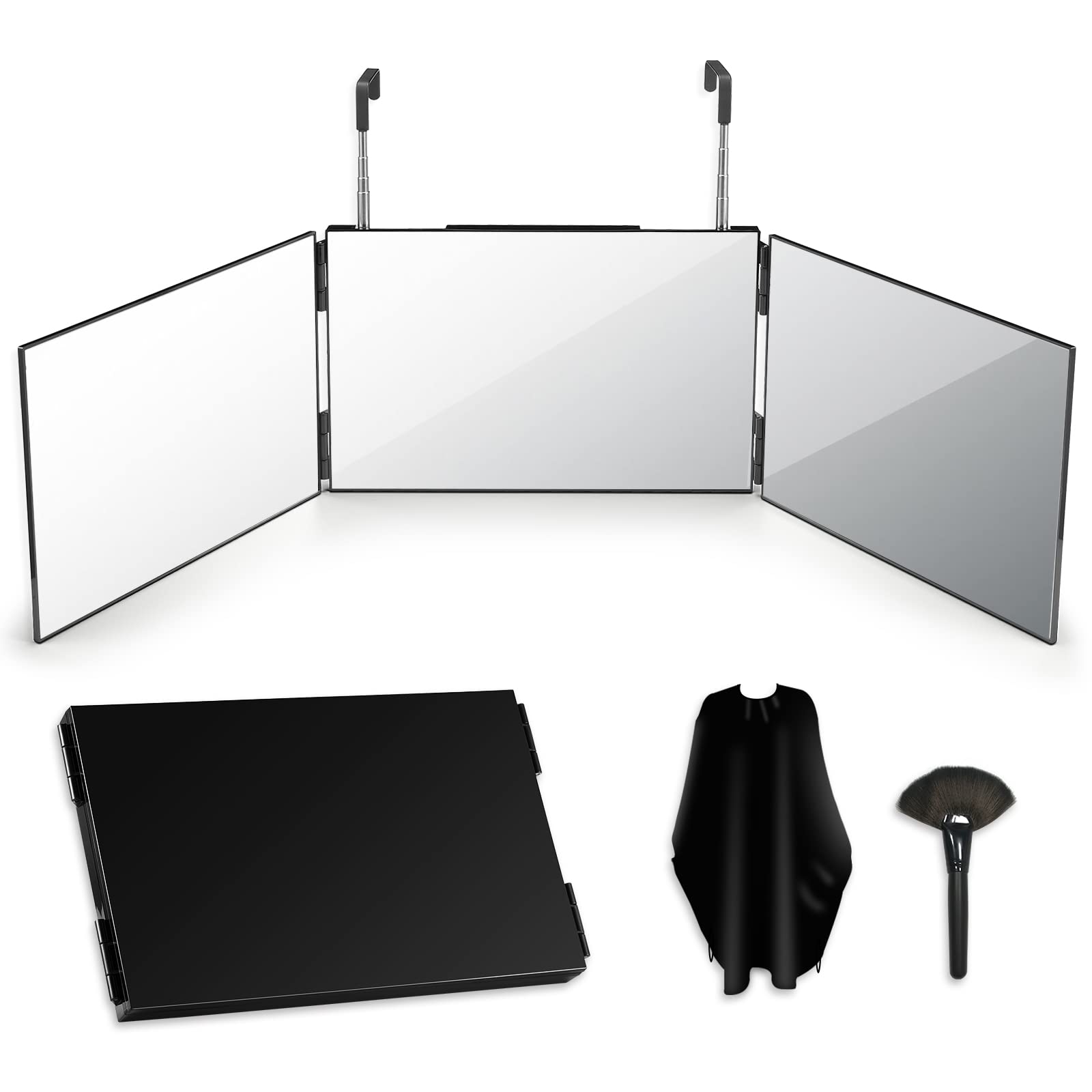  Self-Cut System - 3 Way Mirror for Self Hair Cutting with LED  Lights - Barber Mirror - Trifold Mirror - Three Way Mirror - 360 Mirror for  Self Haircuts : Beauty & Personal Care