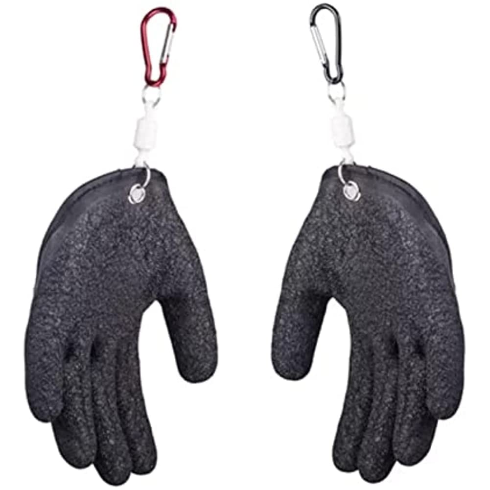 AGSIXZLAN 1 Pair Fisherman Fishing Catching Gloves,Non-Slip Protect Hand  Catch Fish Glove with Magnetic