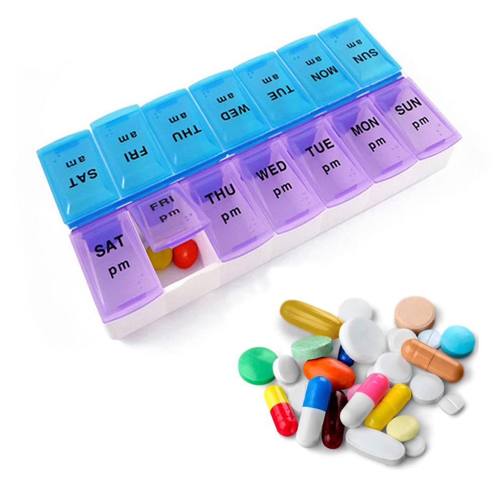 High-capacity Pill Case 7 Days Pill Box Holder Weekly Storage Organizer  Container Case, Vintage Pill Box, Travel Medicine Box 