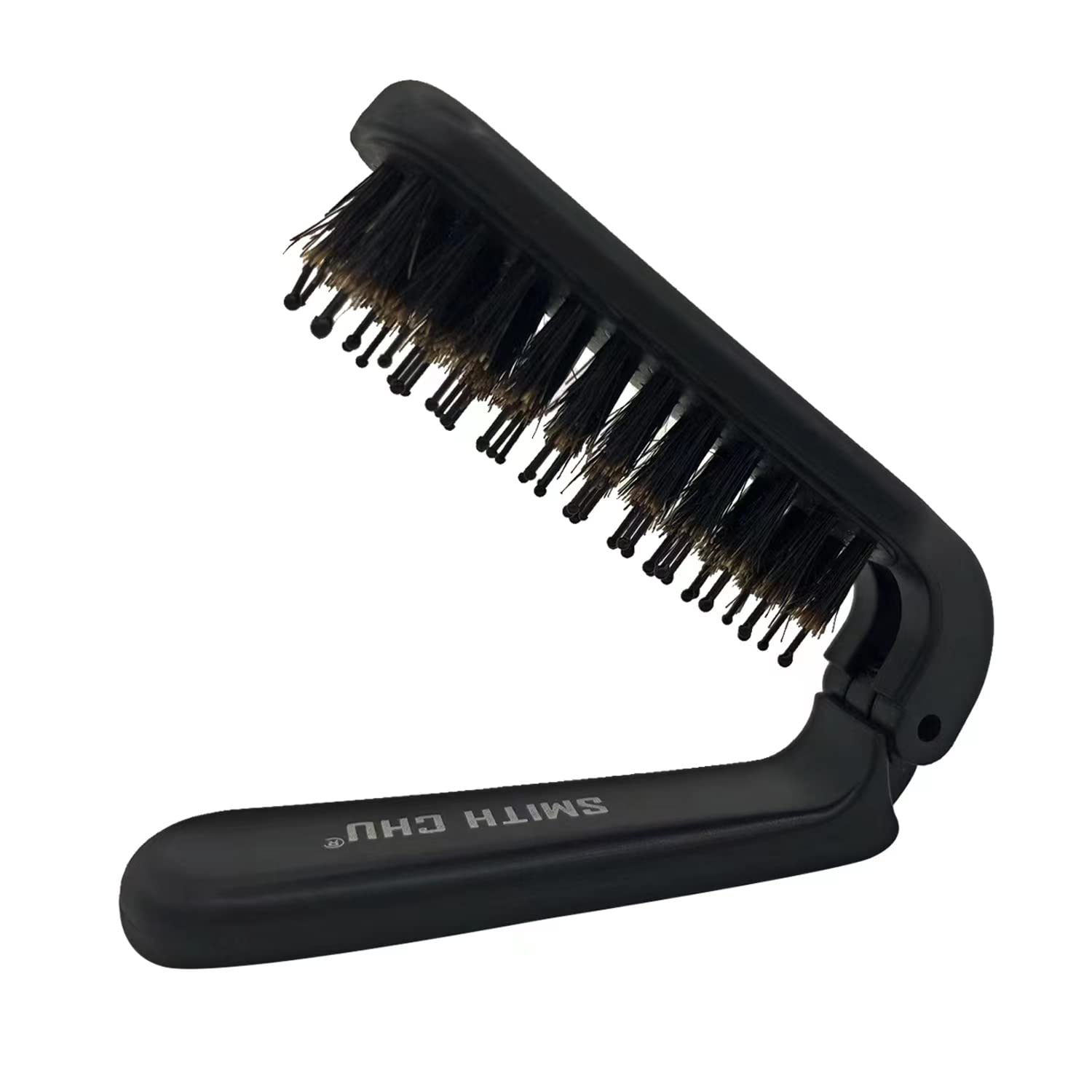 Travel Brush Mini Boar Bristle Brush Folding Hair Brush for Thin