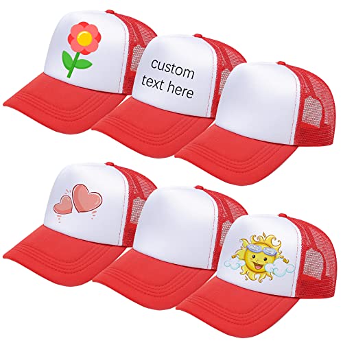 Top Headwear Boys Girls Donut Hat - Youth Snapback Trucker Cap, Red/White