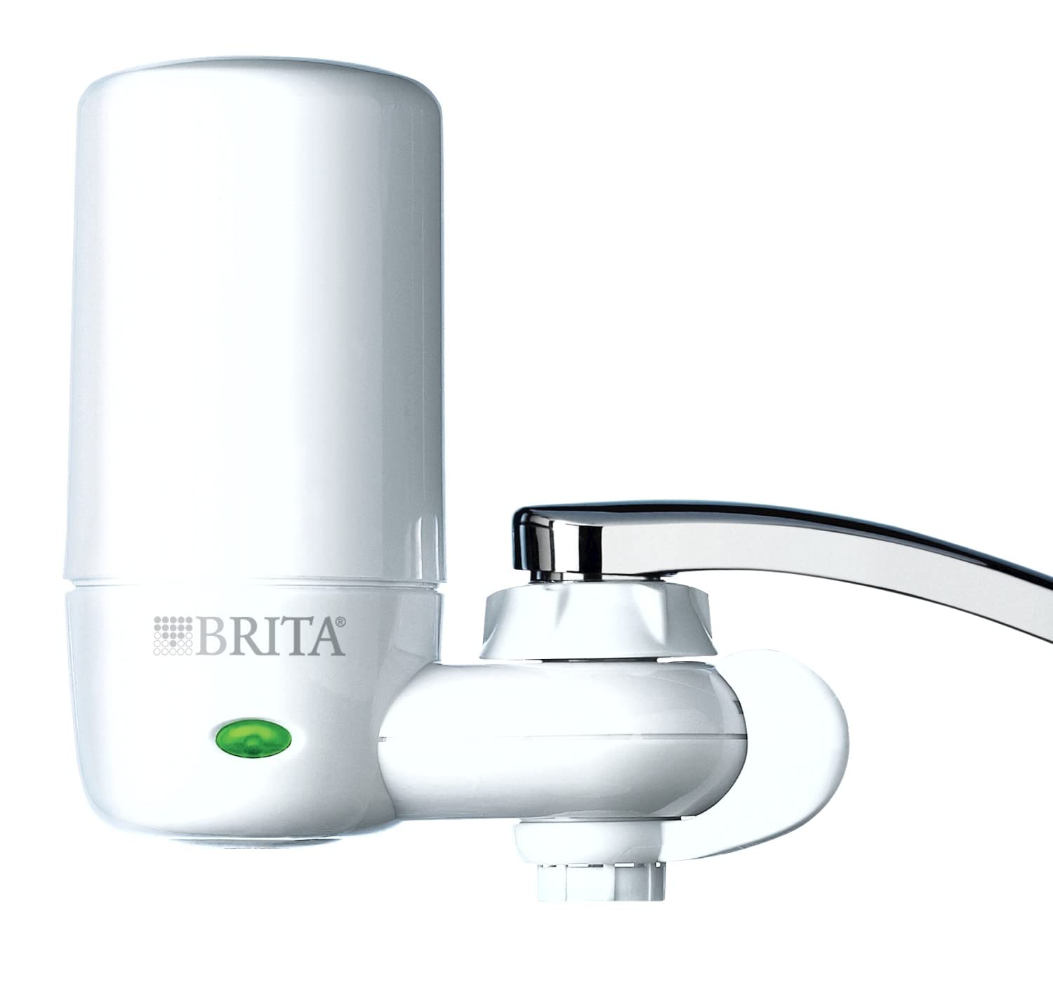 Brita Basic On Tap Faucet Water Filter System, White, Attaches easily with  no tools 