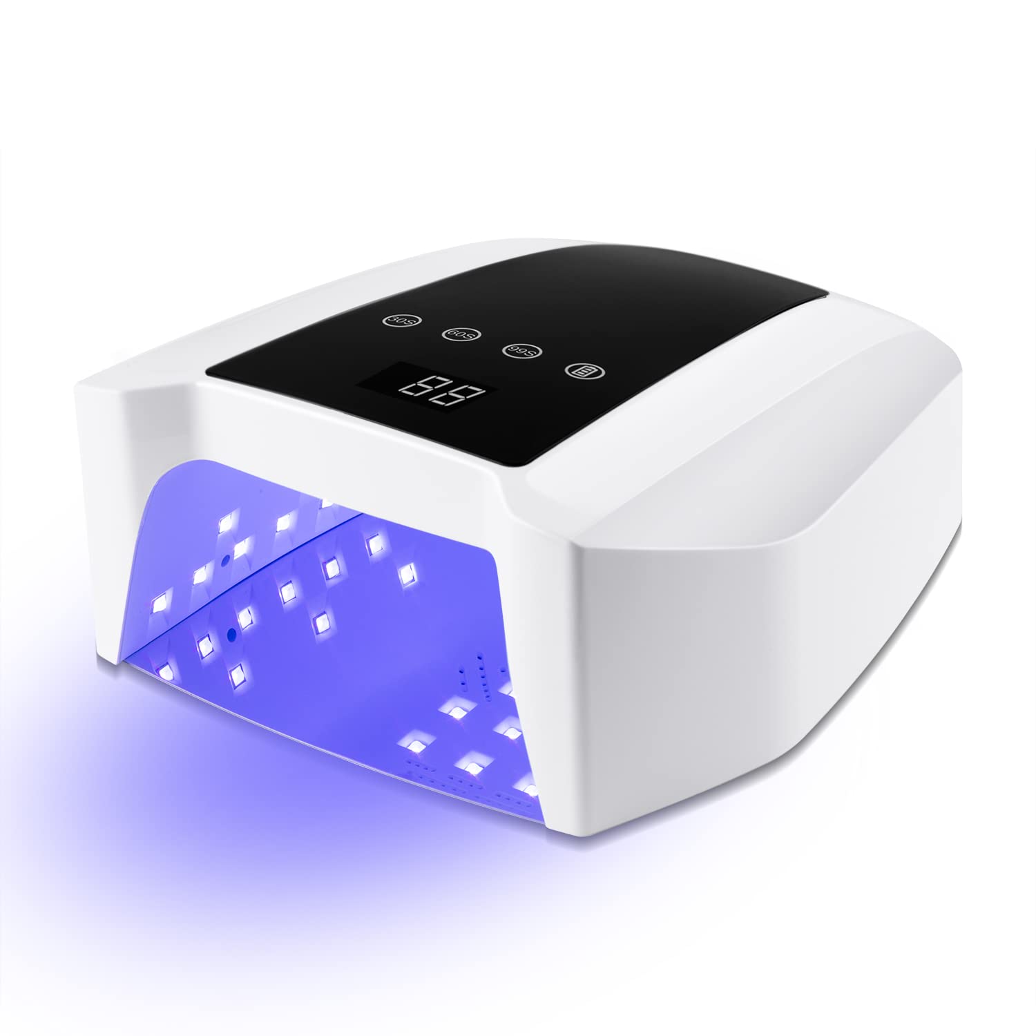 Kikugu 72W Cordless UV LED Nail Lamp Rechargeable Nail Dryer with Removable  Metal Bottom Professional Curing Lamp for Fingernail and Toenail (White)