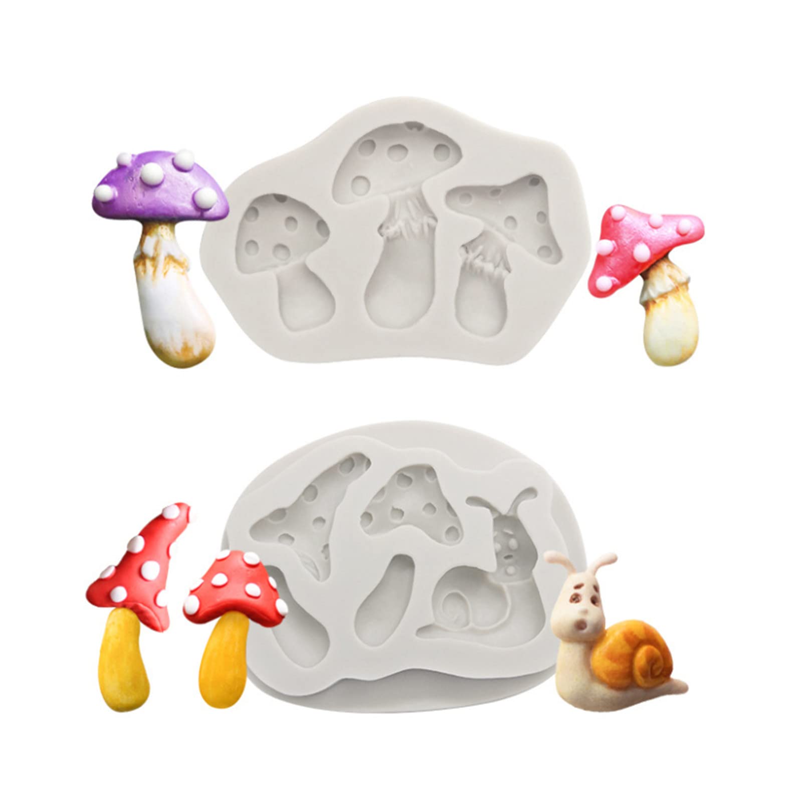  2pcs Christmas silicone mold- Mushroom Mold For