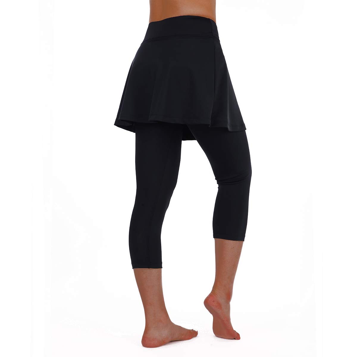  Skirted Leggings for Women with Pockets Yoga Capri