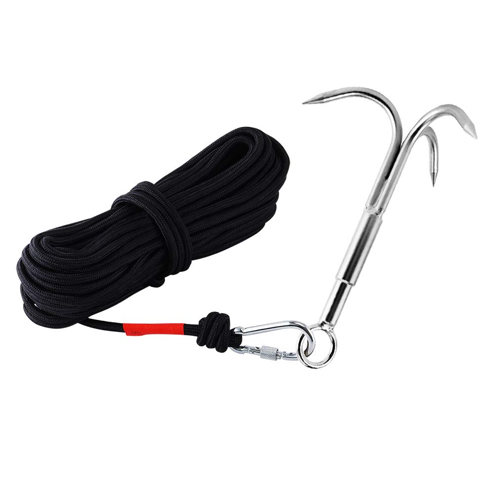 Outdoor Grappling Hooks with Rope, Climbing Claw, Stainless Steel