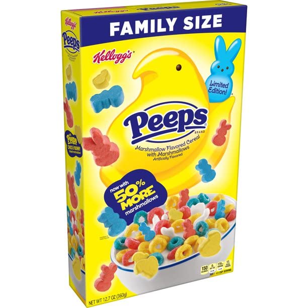 Kelloggs Peeps Marshmallow Flavored Cereal Limited Edition 127oz 2 Pack