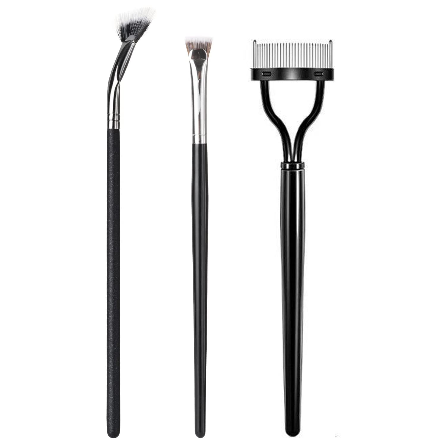 gootrades Mascara Fan Brush AND Eyelash Comb Eyebrow Brush Eyelash  Separator Mascara Applicator No Smearing Clumping Lash Wand Brush Fan for  Natural Lifted Easy to Use Cosmetic Brushes Tools