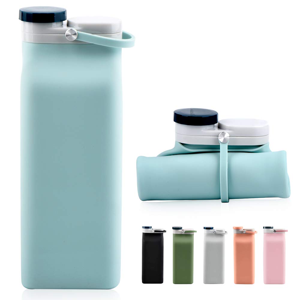 Collapsible Water Bottle reusable Foldable Silicone Travel Gym
