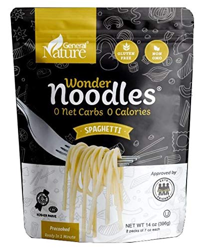 Wonder Noodles 2 Pack Keto Pasta - Zero Carb Noodles - Kosher Vegan  Friendly No Sugar No Fat -