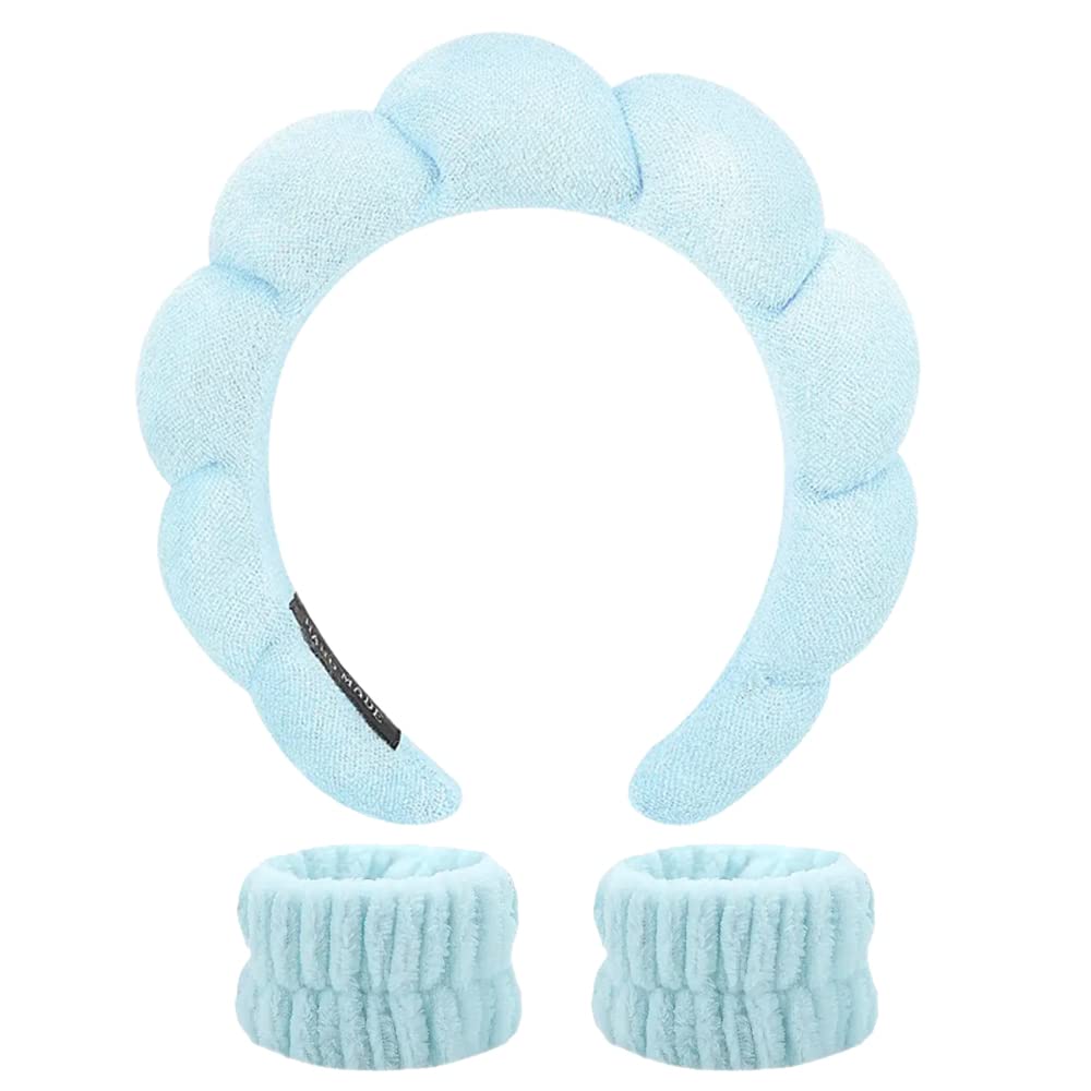 Ottsas Skincare Headband and Wash Wristbands for Washing Face Women Makeup  Terry Cloth Sponge Headbands Facial (