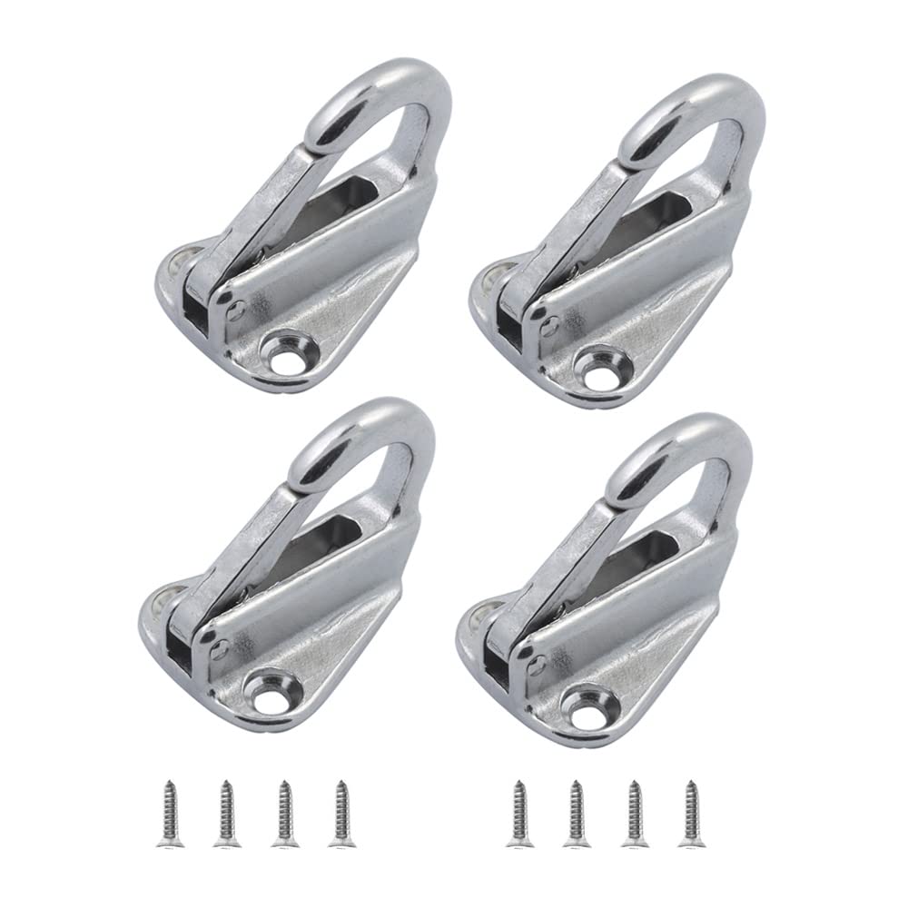 4 PCS Stainless Steel 316 Fending Hooks Fender Spring Hook Snap