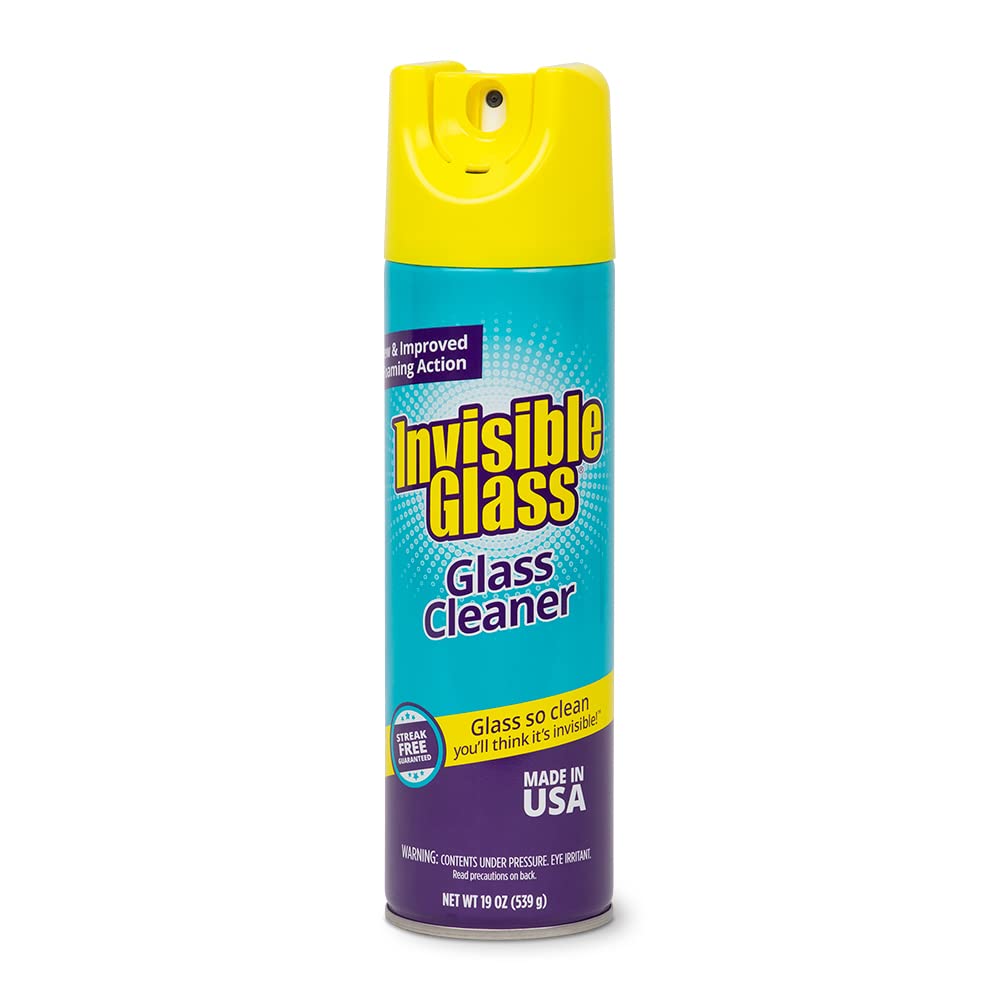 Invisible Glass 91160 Premium Glass and Window Cleaner Aerosol Can Leaves  Glass Streak Free and Residue Free with Improved Foaming Action, Pack of 1  19 Fl Oz (Pack of 1)