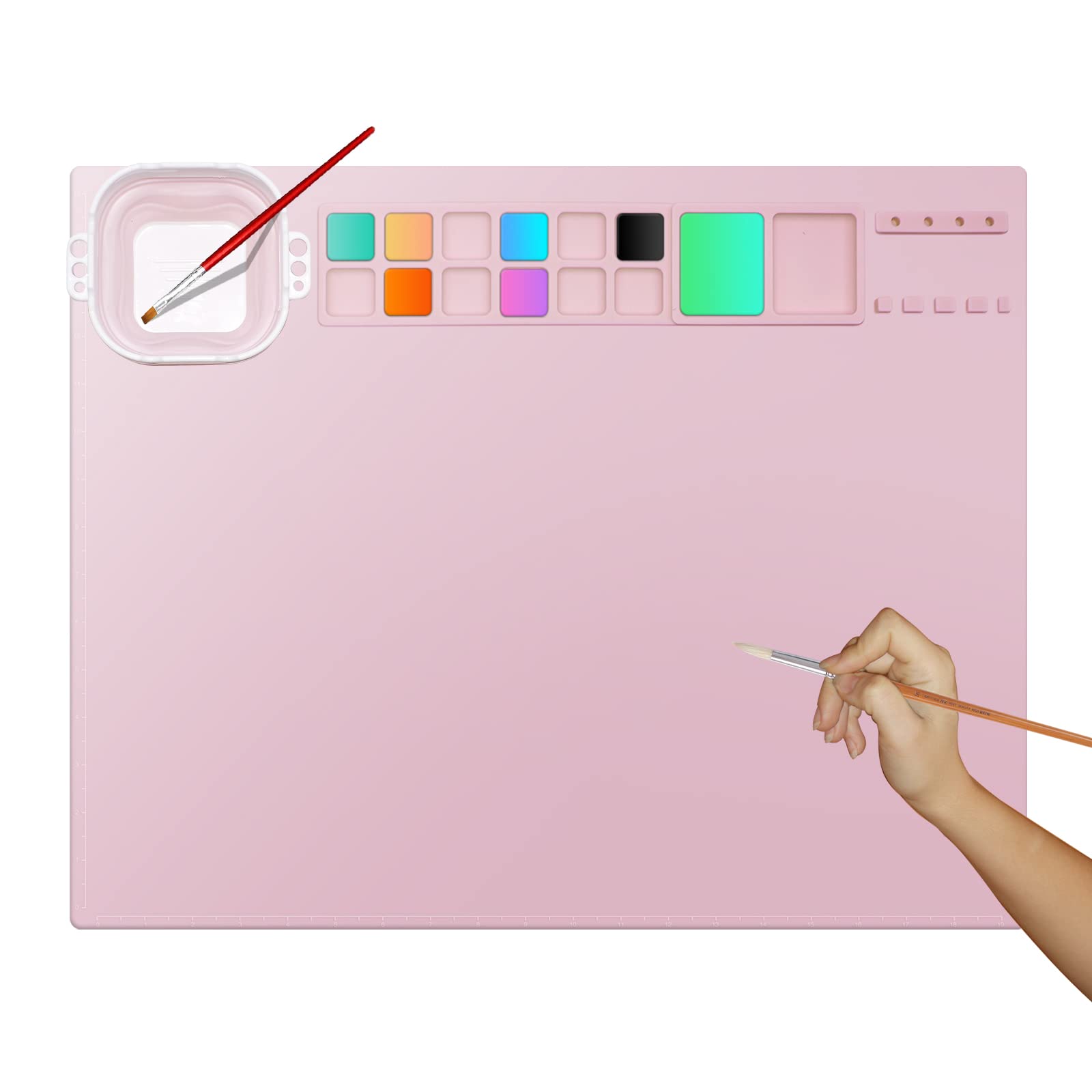 MOHOPE Extra Large Silicone Painting Mat 24x16 Thick Silicone Craft Mat  Silicone Mats for Crafts - Durable Drawing Boards with Ruler for Painting  Crafts Art Clay and Casting Resin (Pink) Pink 24x16