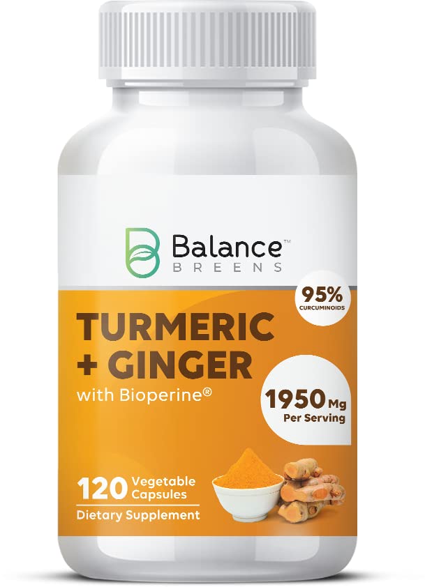 Turmeric Curcumin Ginger 95% Curcuminoids 1950mg With Black Pepper 120 ...