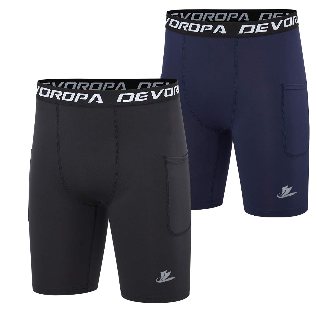 DEVOROPA Boys Leggings Quick Dry Youth Compression Pants Sports Tights  Basketball Base Layer