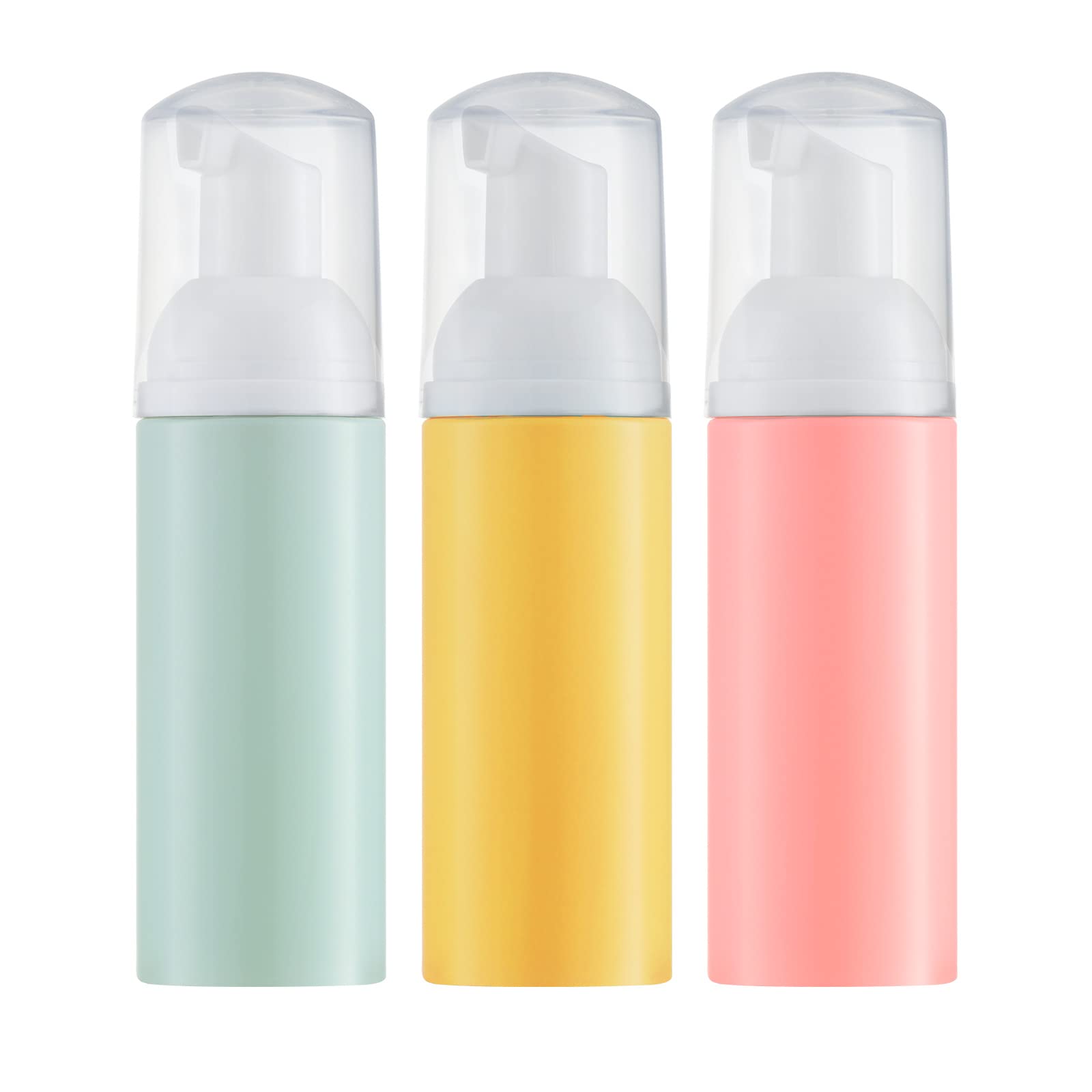 Tekson 3 PCS Soap Foam Bottle (2 oz), Empty Travel Foaming Lash Shampoo for  Cleanser, Dispenser (Yellow&Green&Pink Pump) 3pcs Green&yellow&pink