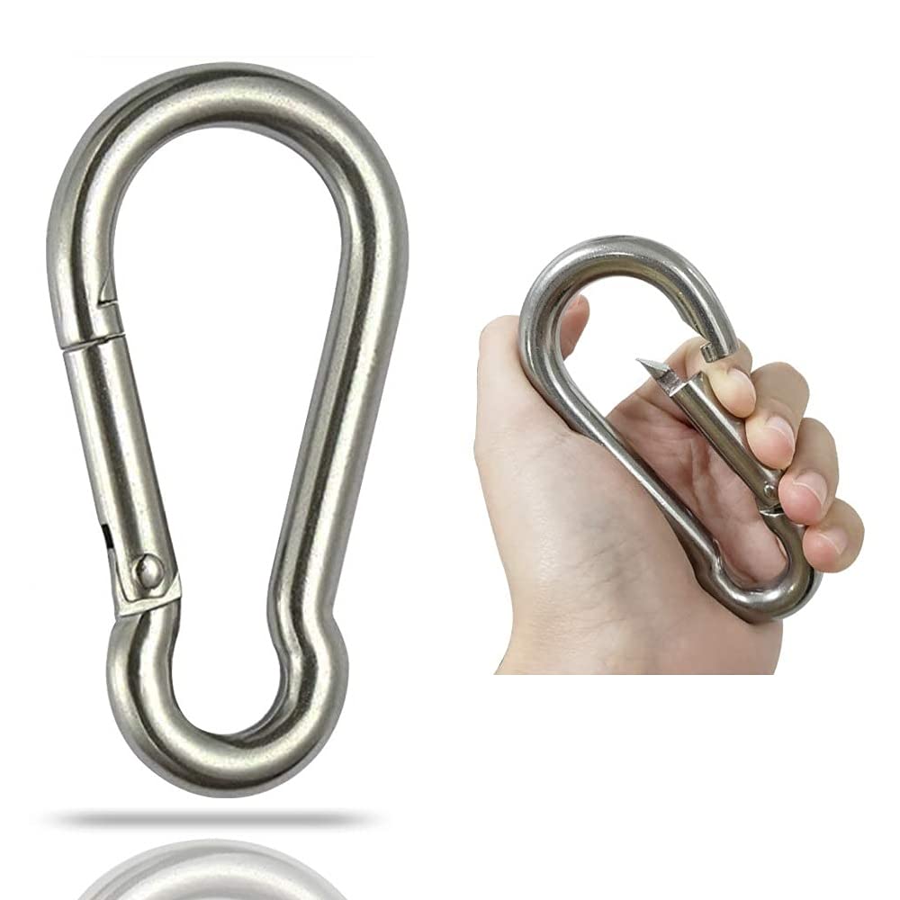 PAMAZY 2Pcs 4In Spring Snap Hooks 700LBS Capacity, Carabiner Clip, Heavy  Duty Rope Connector, Quick Link Carabiners Spring Snap Hooks for Indoor 