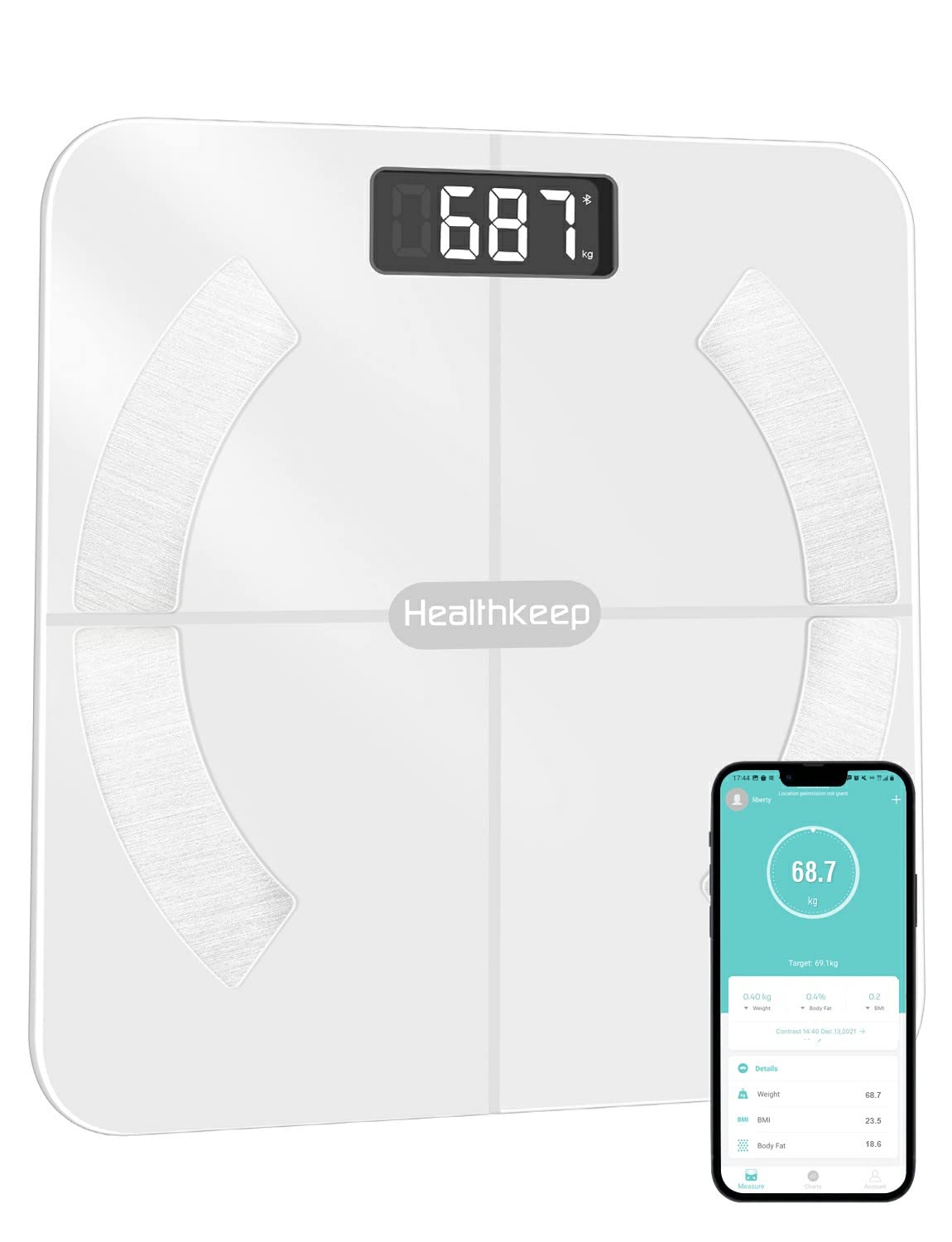 Intelligent Digital Weight And Fat Scale. Body Composition