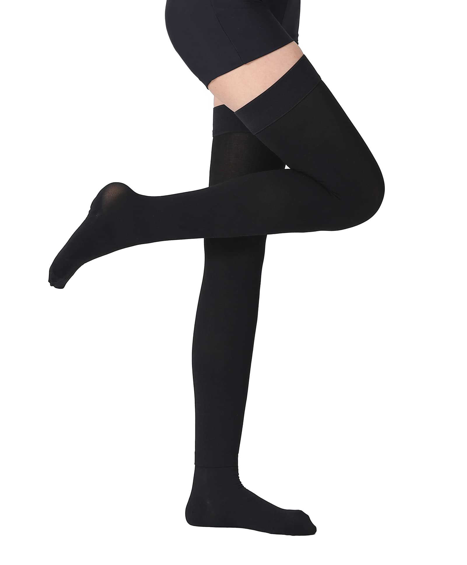 MGANG Medical Compression Pantyhose for Women & Men, 20-30mmHg  Graduated Compression Support Tights, Open Toe, Opaque Waist High  Compression Stockings for Edema, Varicose Veins, Flight, DVT, Black XL :  Health 