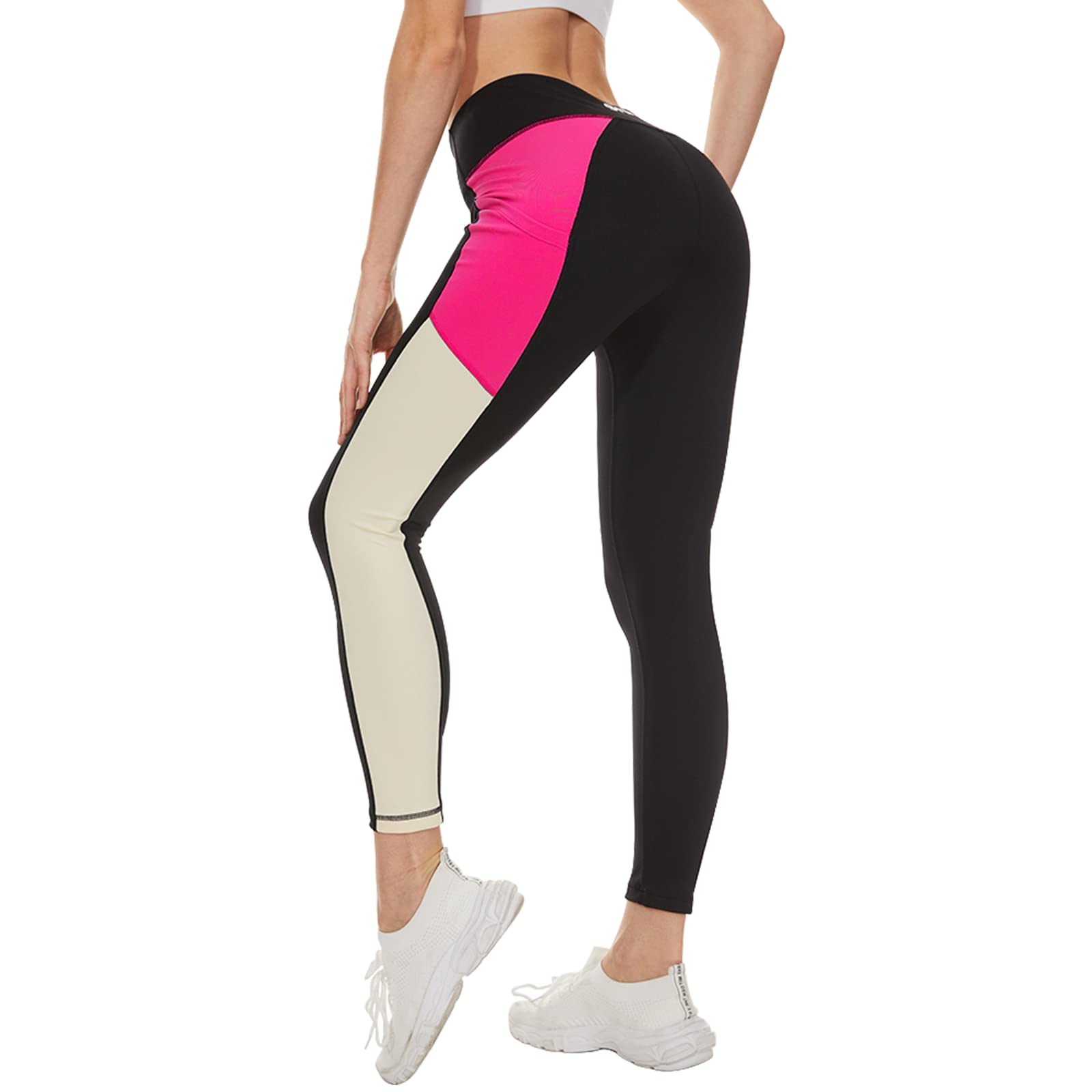 Athleta Medium Yoga Leggings-Black/Pink Pockets Gym Athleisure