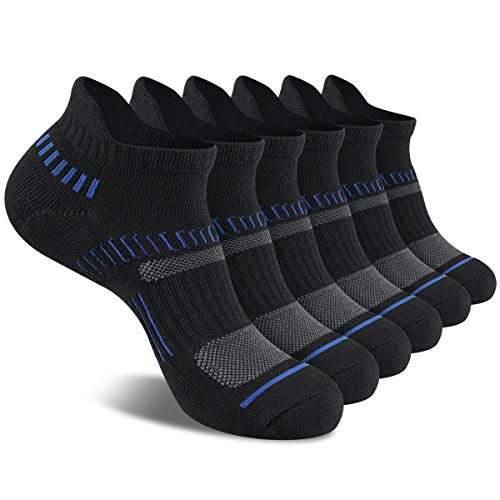 COOPLUS Mens Ankle Socks Athletic Cushioned Breathable Low Cut Tab