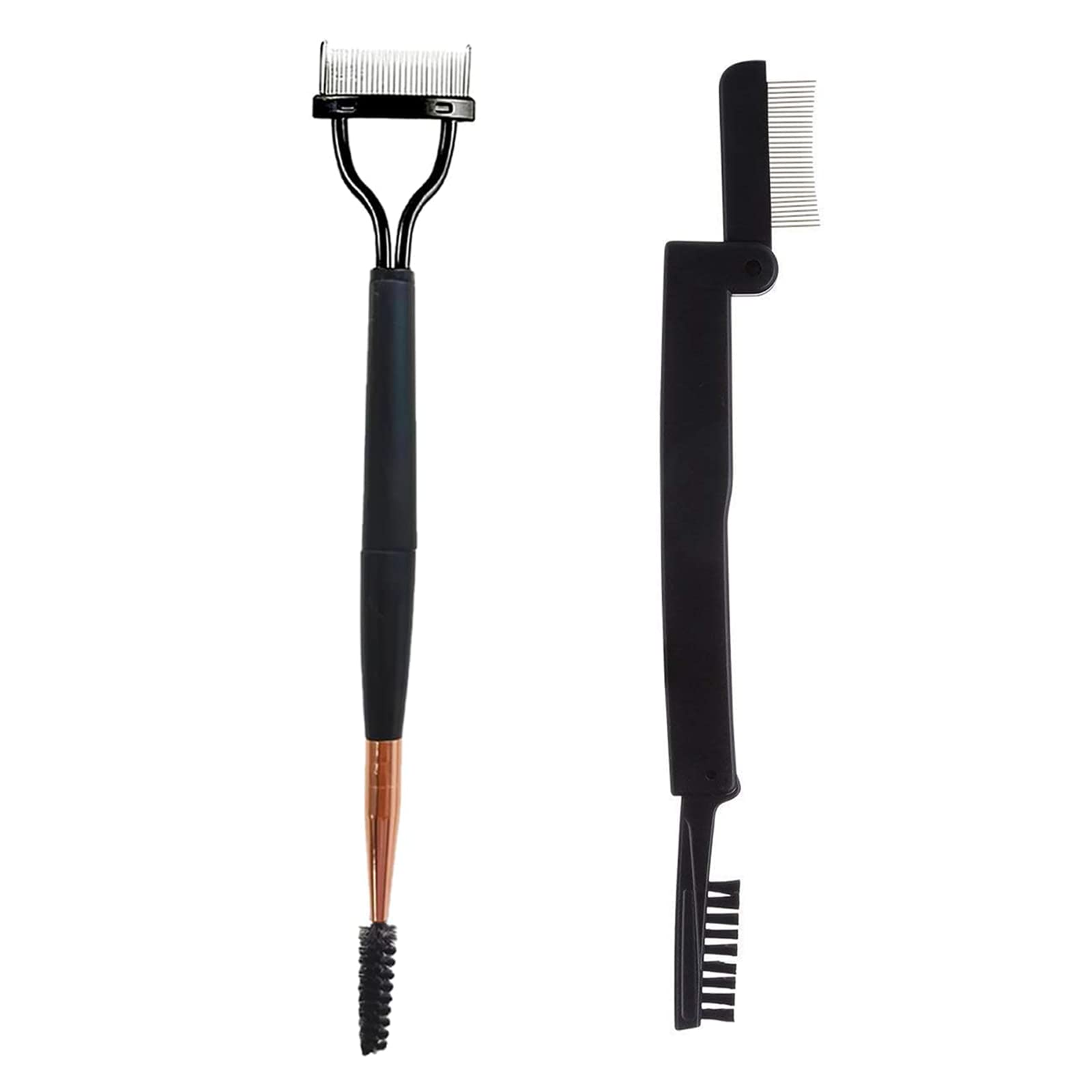 2pcs Foldable Eyebrow Razor With Safety Cover And Comb, Grooming