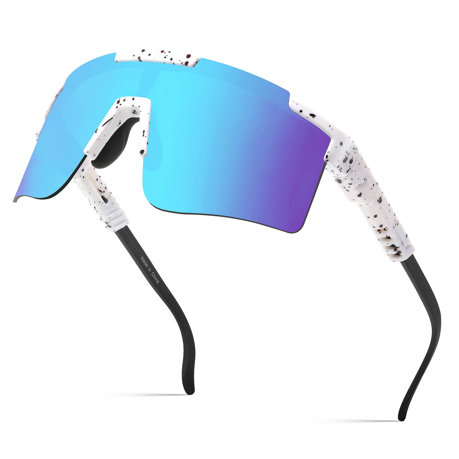 MALIDAK Cycling Sunglasses Men, UV 400 Protection Sports sunglasses,  Polarized Outdoor Sports Glasses for Driving Npc10