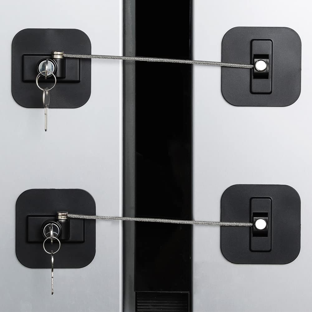 Fridge Lock AOSITE Refrigerator Lock Combination Black Combo  Fridge Locks with Code for Adults 2 Pcs Refrigerator Lock for Children  Adhesive Freezer Door Lock Child Safe Refrigerator Lock for Kids 