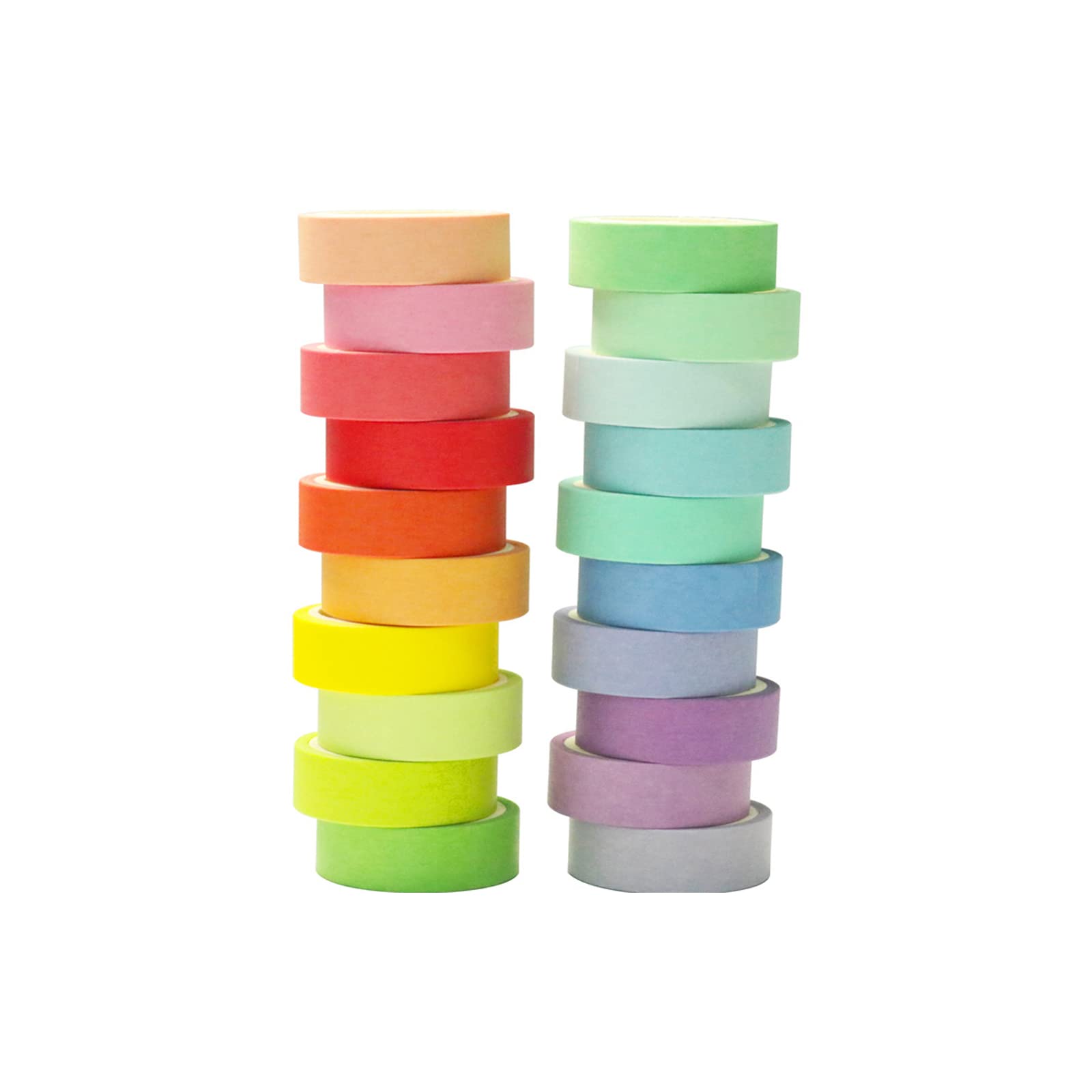 20 Rolls Washi Masking Tape Set, 3mm 110 Yards Colorful Rainbow Pastel Washi Tape Set, Skinny Thin Decorative Colored Washi Craft Tape for Bullet