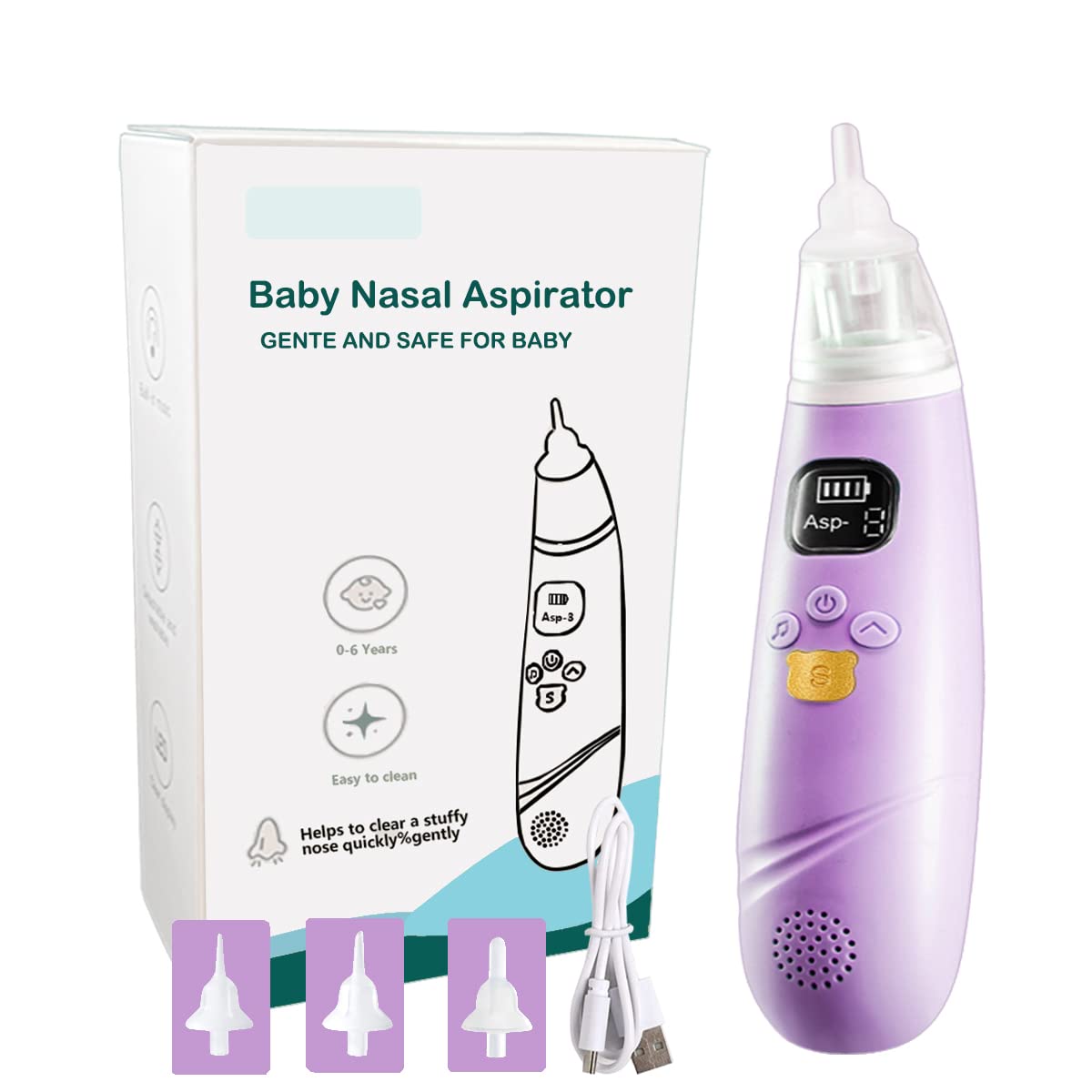 Nasal Aspirator Baby Nose Cleaner Baby Mucous Remover Runny Nose Inhaler  Nasal Care Hygiene Kit for Babies Kids Healthy Cleaning