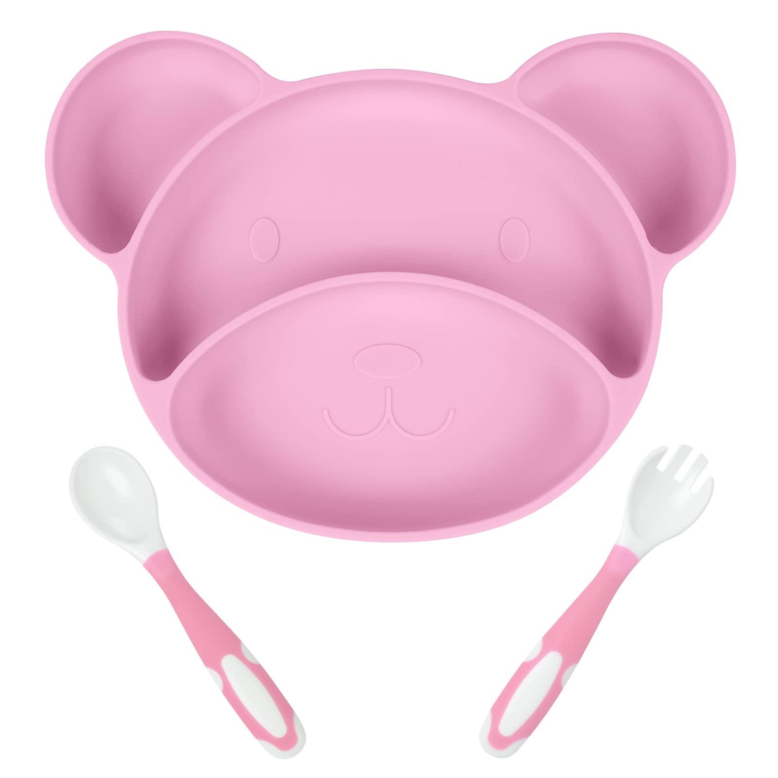 SILICONE BABY SPOON Feeding utensil for children - 1x PINK