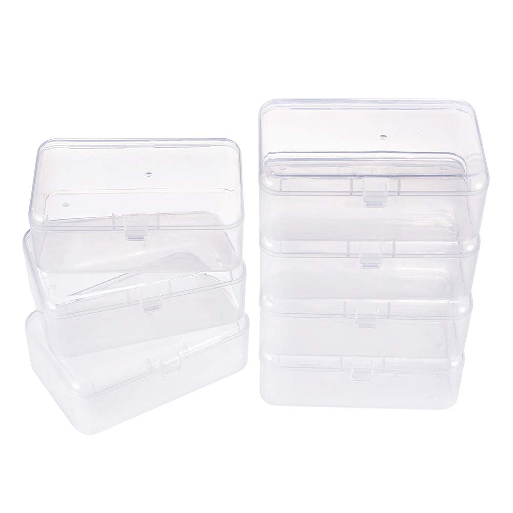 BENECREAT 12 Pack 3.5x2.4x1.2 Inches Rectangular Clear Plastic Bead Storage  Box with Lid