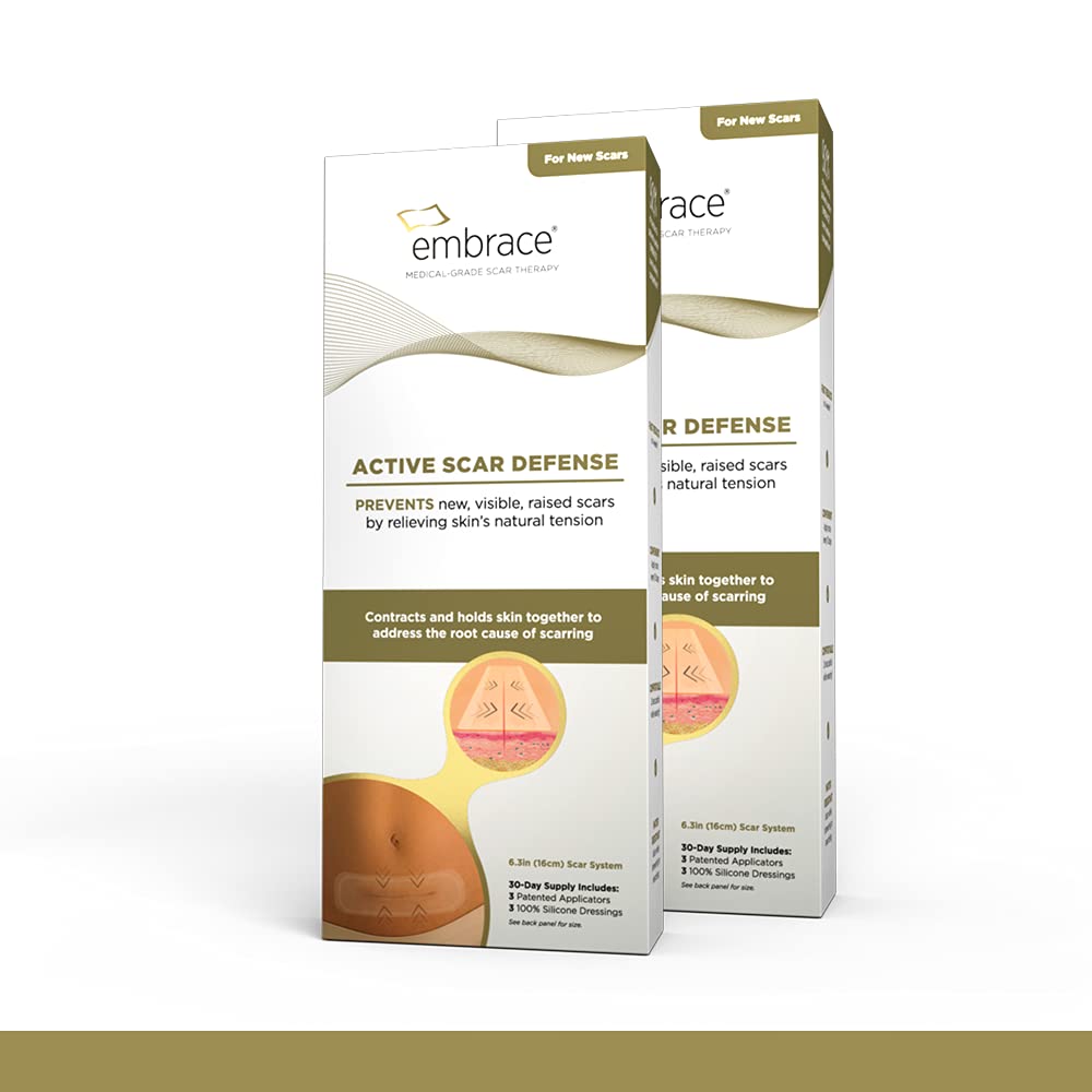  Embrace Active Scar Defense for New Tummy Tuck Scars,  FDA-Cleared Extra-Large Silicone Scar Sheets, 30 Day Supply : Health &  Household