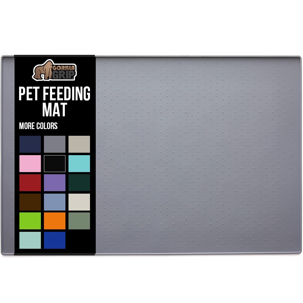 Non-Stick Pet Food Mat, Waterproof Silicone Cat Dog Bowl Mat, Small Dog  Feeding Mat for Small Pet - Black (18.5 Inch x 11.5 Inch) 