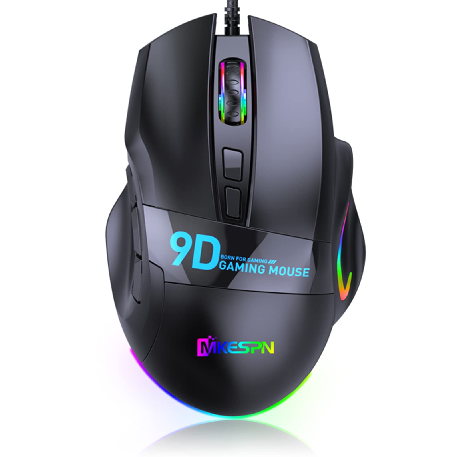 VEGCOO Wired Gaming Mouse 12800 DPI Adjustable 9 Programmable 