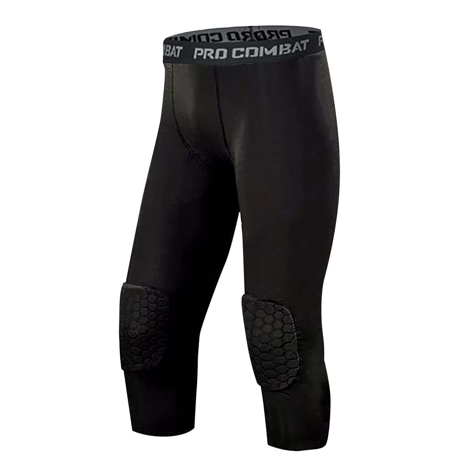  Men's Compression 3/4 Pants Athletic Baselayer Football Workout  Legging Running Tights Black : Clothing, Shoes & Jewelry