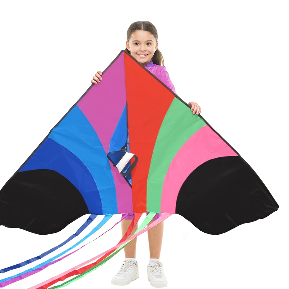 Stoie's Giant Rainbow Delta Kite  Bird Kite for Kids Ages 4-8-12