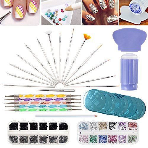Amazon.com: Acrylic Nail Kit Professional Nail Art Tools Set Including  12Pcs nail clipper set, 15Pcs nail brush set, 1 UV LED Nail Lamp Dryer,2  Nail Files Complete Kit for Nail Grooming